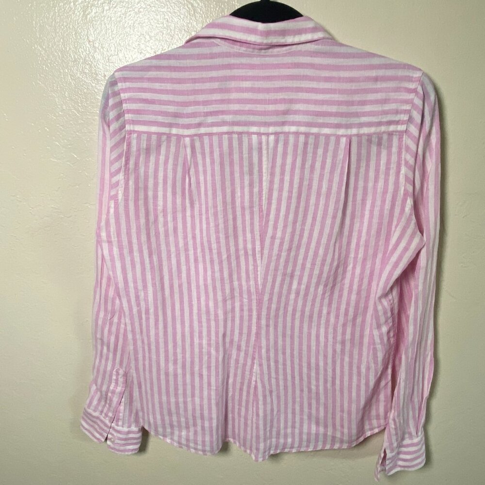 Frank & Eileen Barry Pink & White Striped Button-Down Shirt | Size Small - Picture 2 of 9